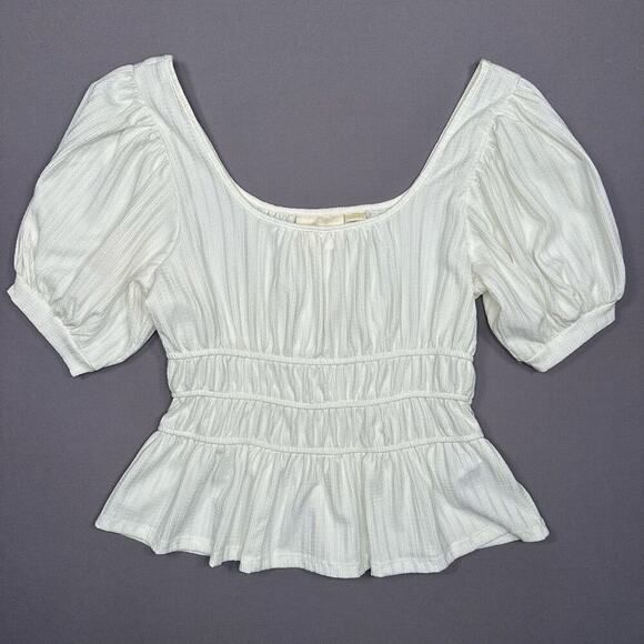 Maeve by Anthropologie Tops - Maeve by Anthropologie Peasant Peplum Top Fairy Victorian Cottagecore